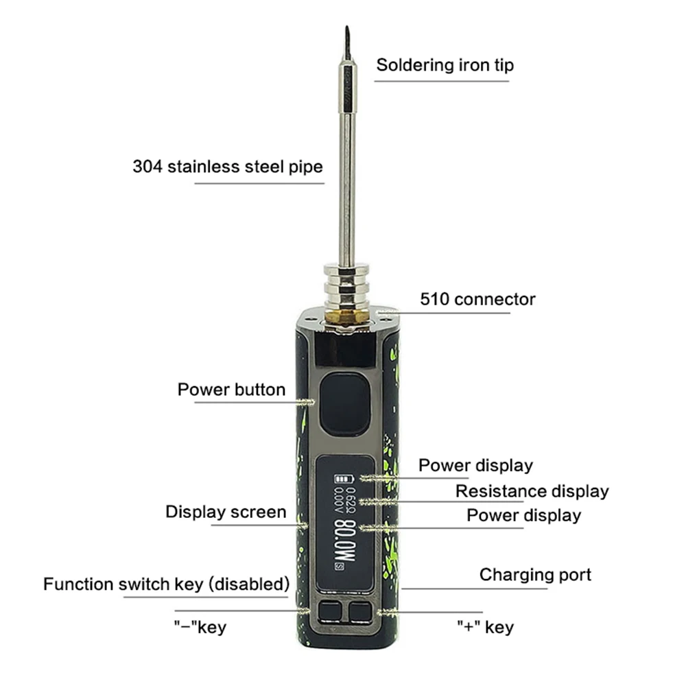 80 Вт 2500 мАч USB паяльные станции мини паяльник литиевая батарея сварочный комплект