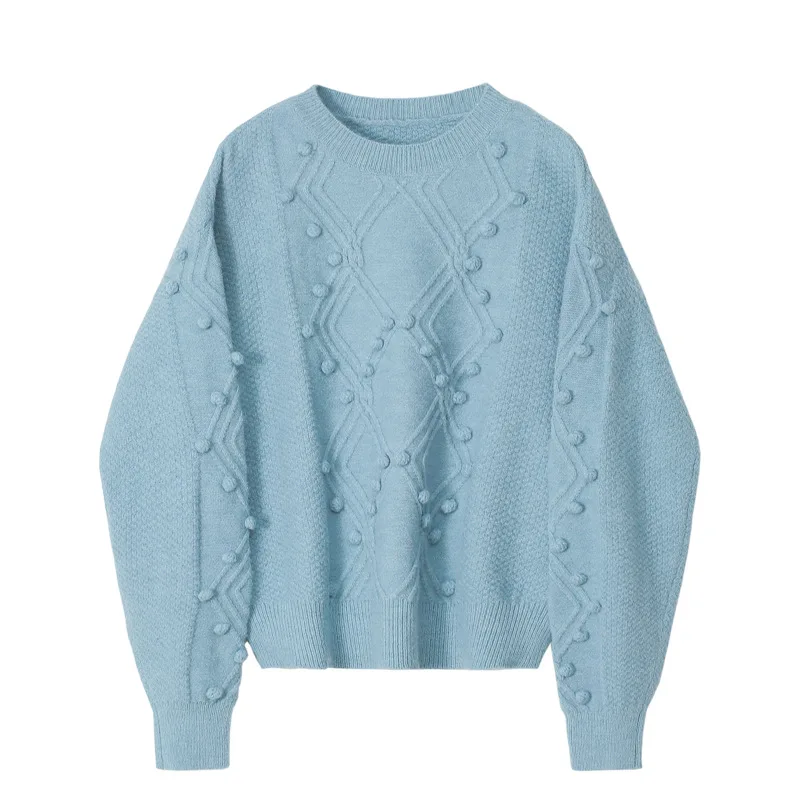 

Женский офисный свитер с круглым вырезом, элегантный милый пуловер в стиле ретро, свободные удобные мягкие элегантные вязаные джемперы для ...