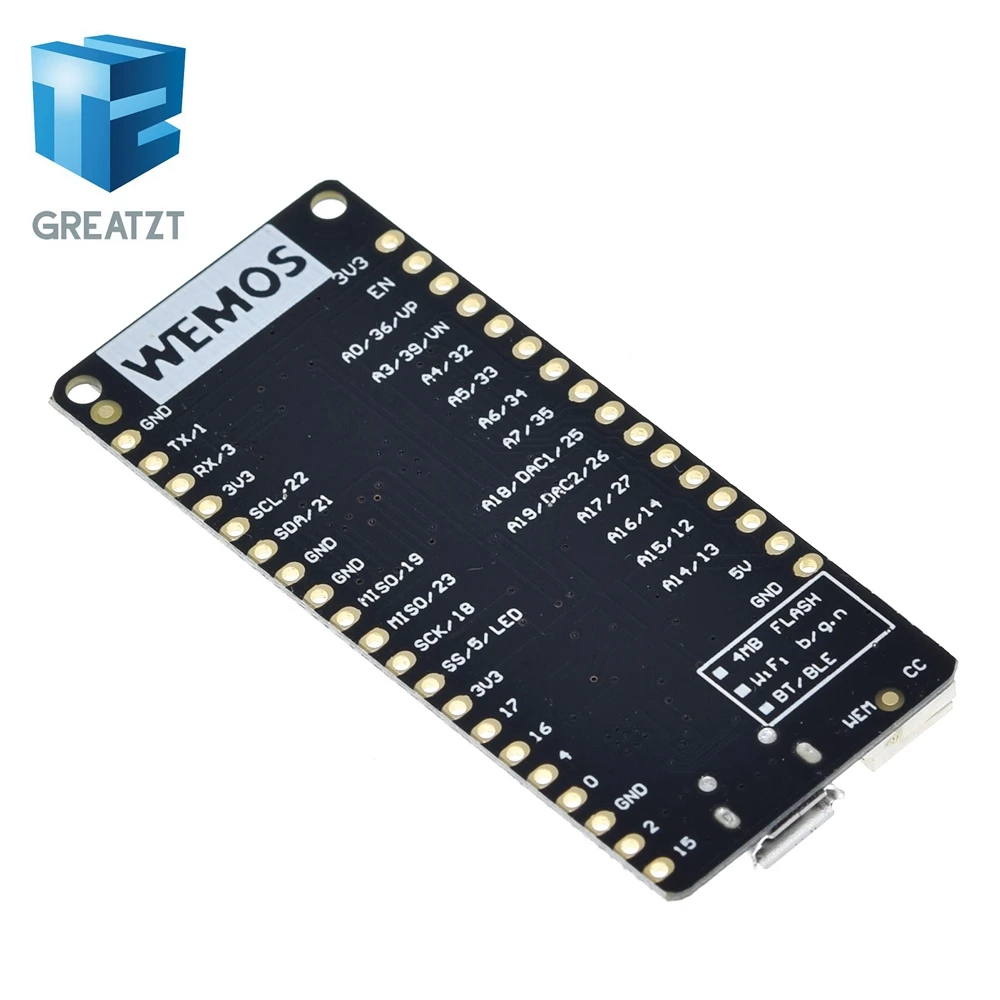4 Мб вспышка для WeMos D1 ESP32 ESP 32 32S ESP32S Wifi Bluetooth беспроводной модуль на основе WROOM