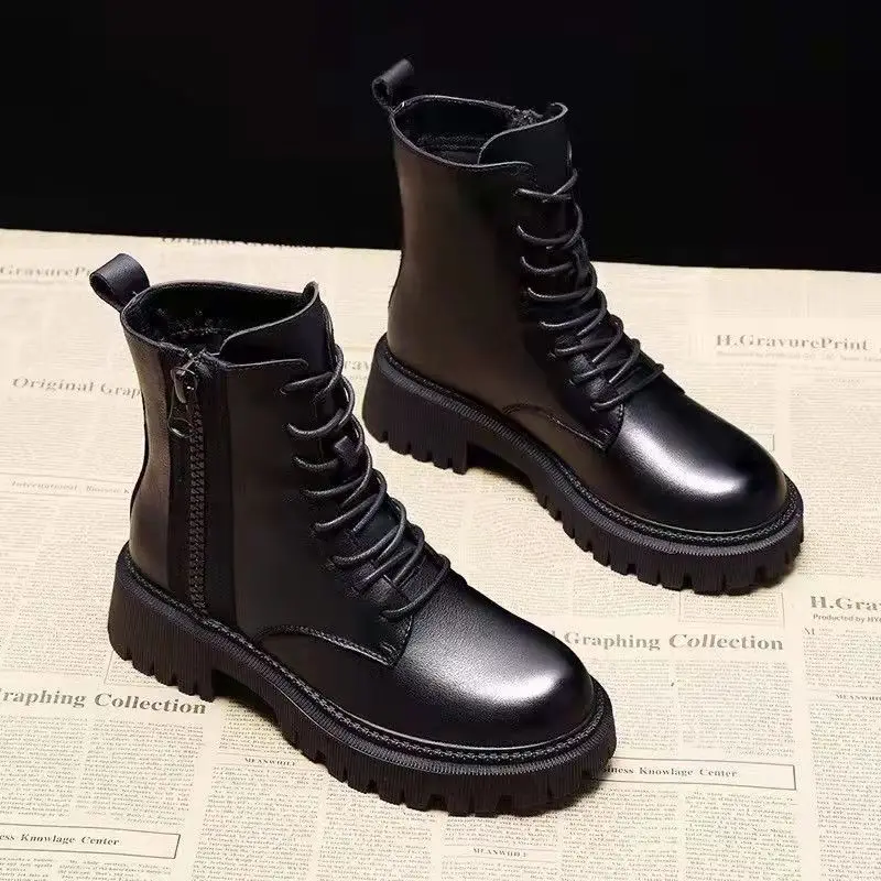 

Inner Heightening Martin Boots Women's Shoes 2021 New Autumn and Winter Plush Pop-up British Thin Short Boots