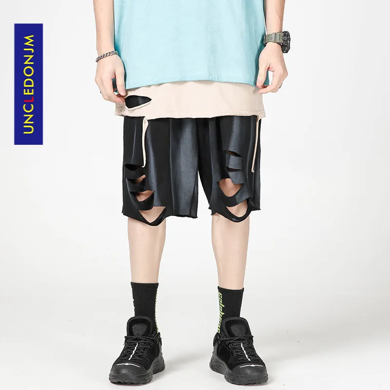 Мужские шорты в стиле ретро UNCLEDONJM модные прямые свободные хип хоп HD DK005|Мужские