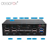 deepfox multifuntion 5 25 media dashboard card reader usb 2 0 usb 3 0 20 pin e sata sata front panel for optical drives bay