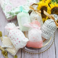 1217cm 50pcs small flower heart 5 style bag with ribbon cookie snacks gift packaging party birthday wedding favor decoration