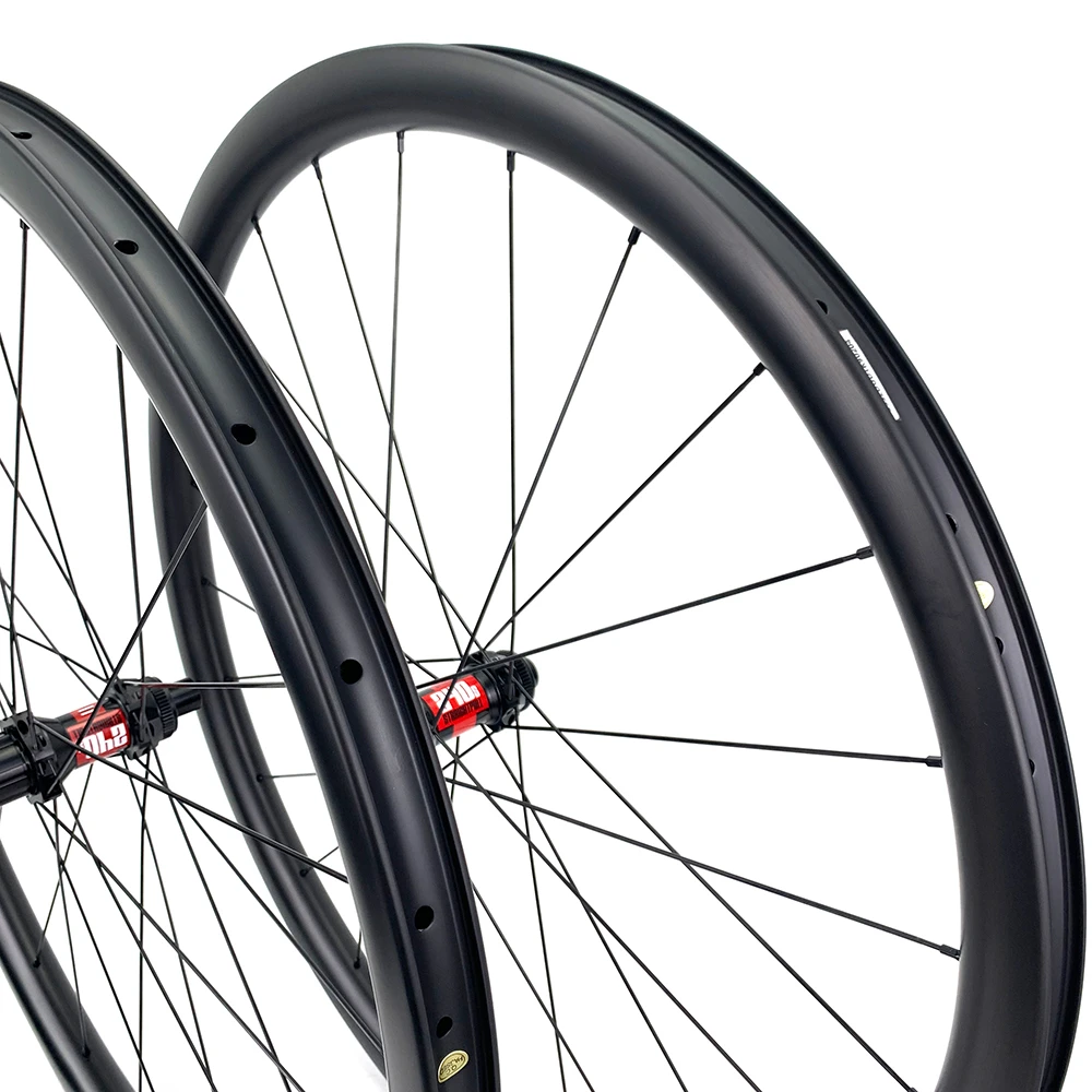 Элитные гравия дисковый тормоз велосипед углеродное колесо 32*35 мм 700c бескамерный