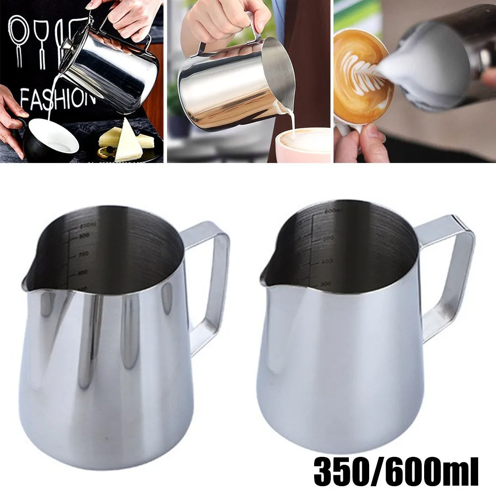 

350/600ml Milk Frothing Jugs Fashion Stainless Steel Milk Craft Milk Frothing Pitcher Coffee Latte Frothing Art Jug Pitcher Mug