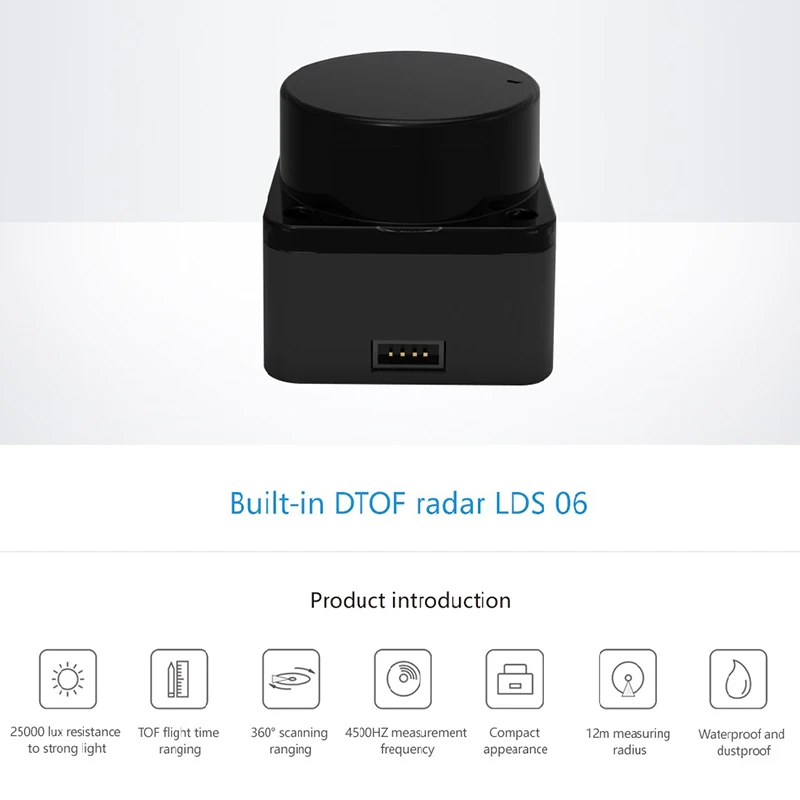 Lidar 3D Sensor DTOF Radar Scanner 360 Degree Omni-Directional Scanning 25000 Lux Resistance TOF Flight Time Ranging | Электроника