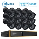 Камера видеонаблюдения MOVOLS H.265, 12 шт., 2 МП, 1080 пикселей, 16 каналов, DVR
