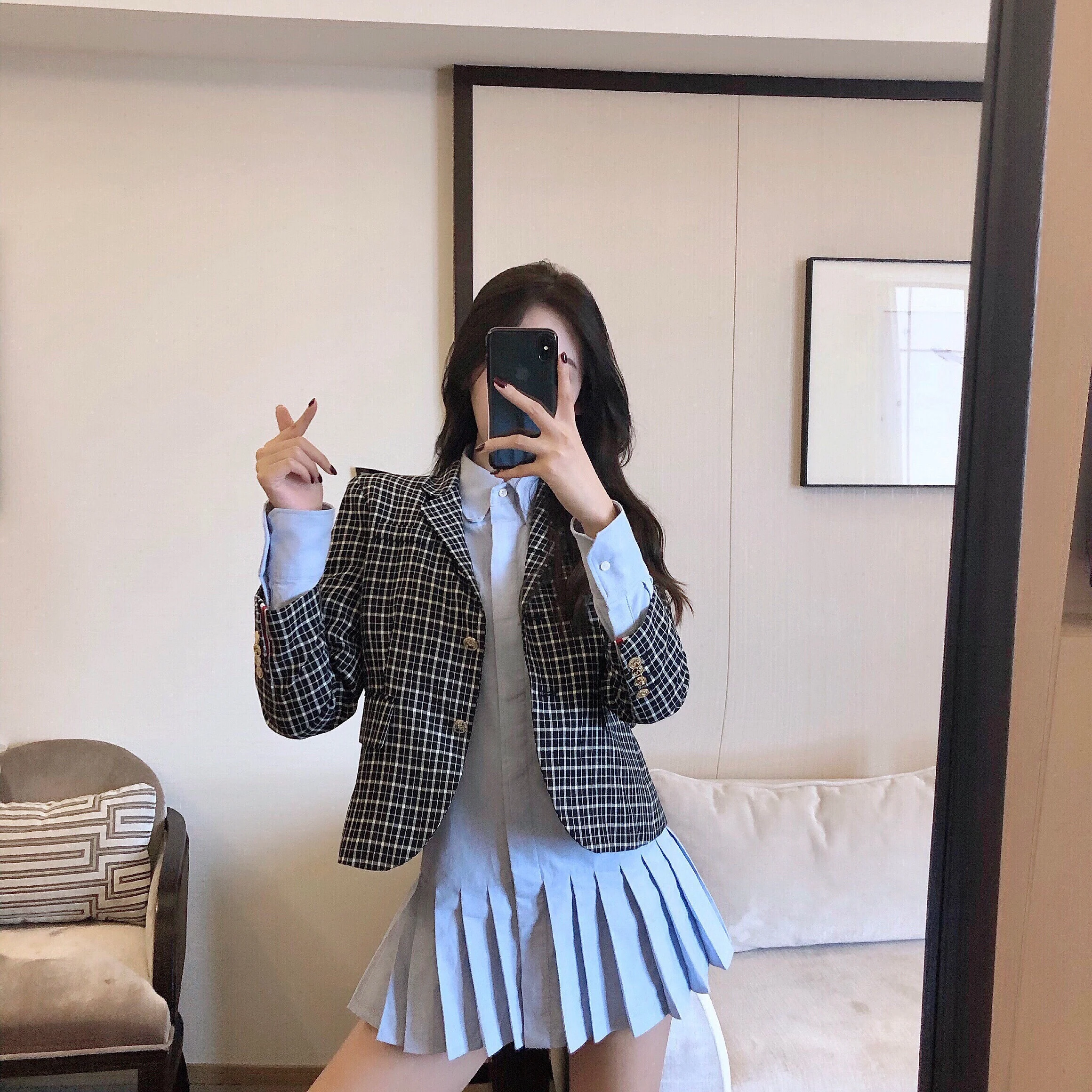 

Small suit plaid coat women's new versatile flavor net red wind jacket ins in early autumn 2020