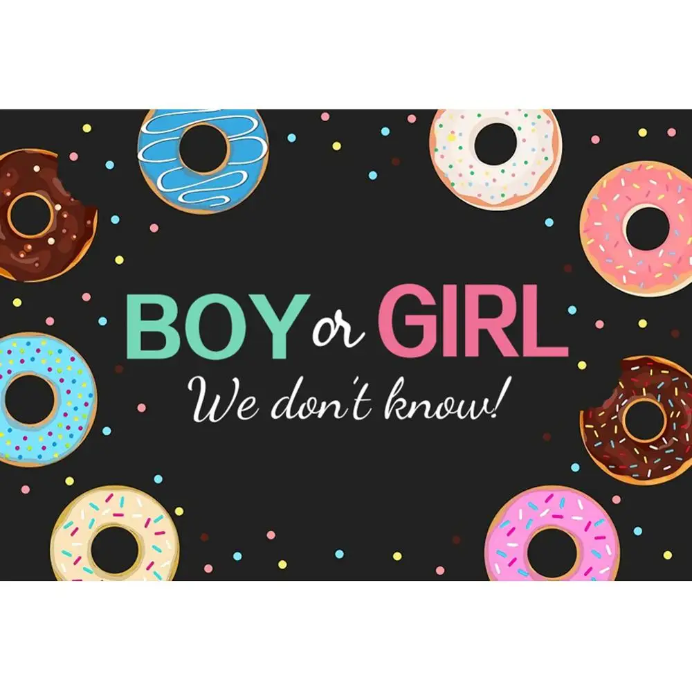 

Donuts Boy or Girl Newborn Baby birthday Party Photophone Backdrop Photography Custom Photographic Background For Photo Studio