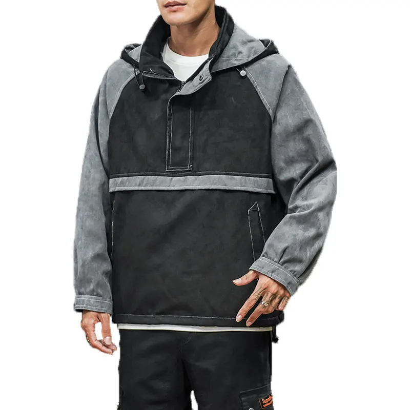 2020 лоскутный пуловер с капюшоном куртка ветровка мужской спортивный костюм