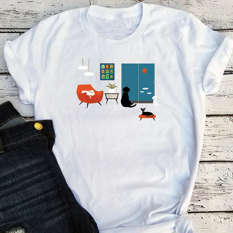 

Женская футболка с рисунком собаки, летняя футболка с рисунком собаки и мамы, 2020