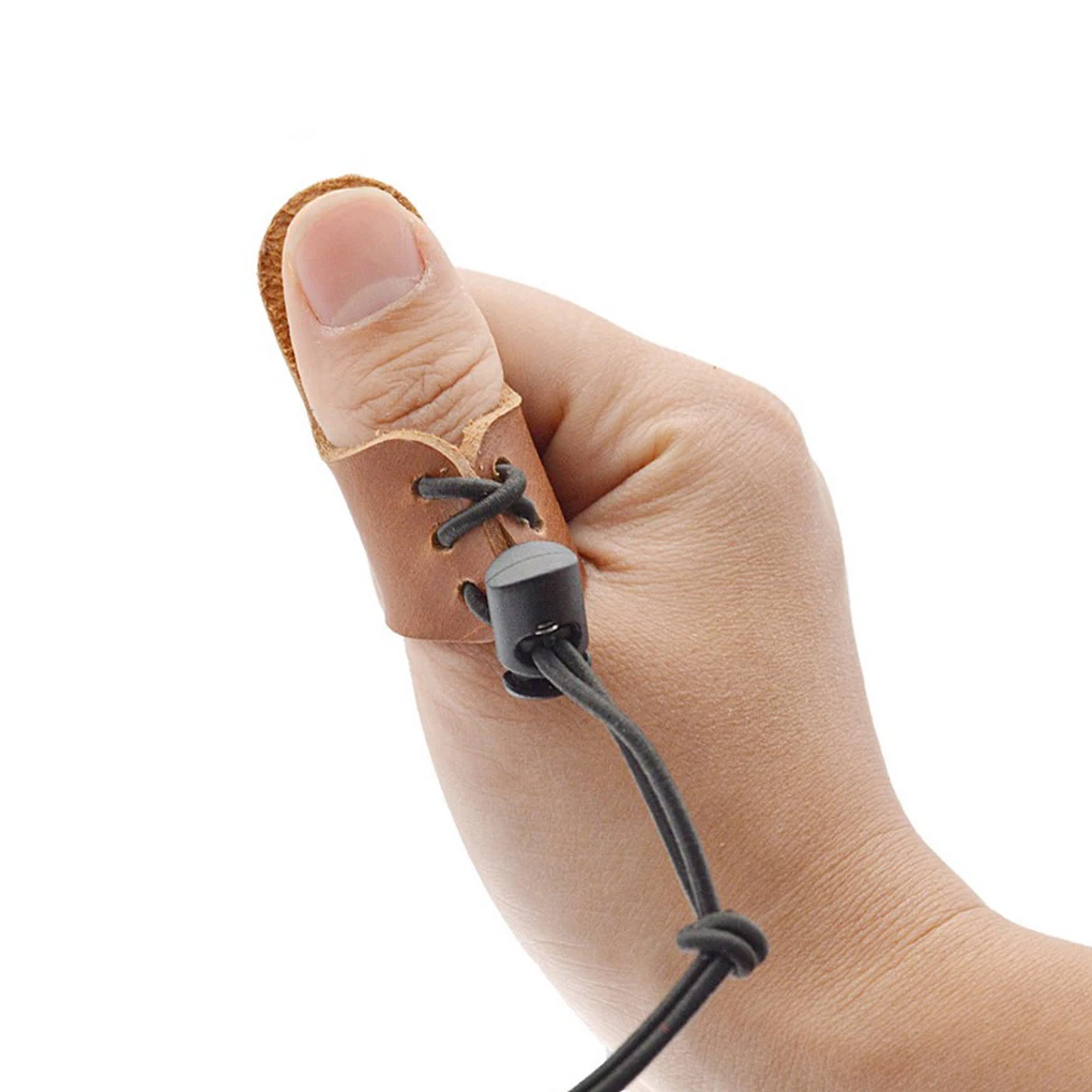 

Защитное кольцо для пальцев для охоты Neries, кожаная Защитная перчатка с эластичным шнурком для рисования, устойчивая к истиранию