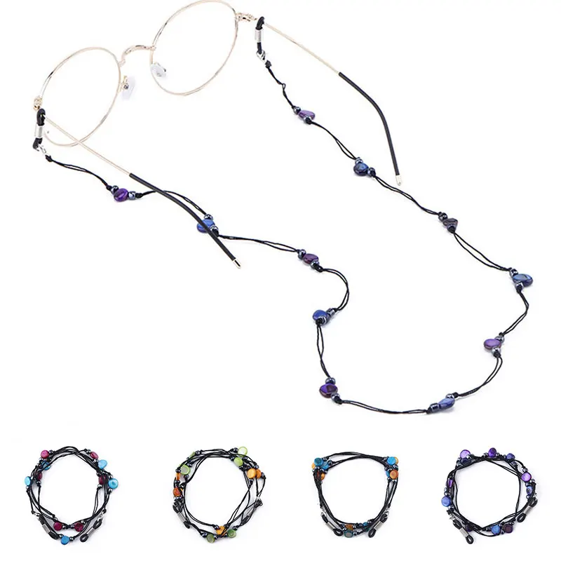 Новый модный акриловый шейный ремешок для очков Веревка с черными акриловыми