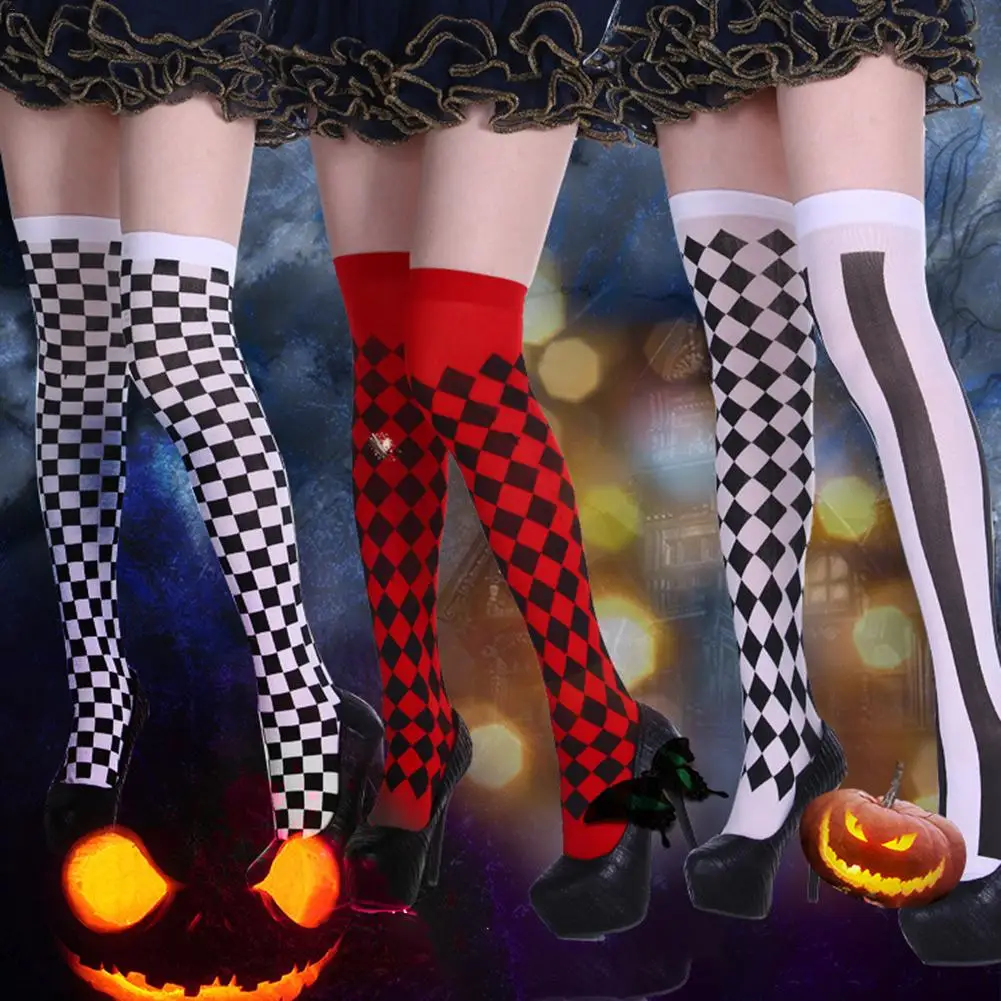 Носки с символикой аниме длинные носки в клетку эластичные леггинсы колготки