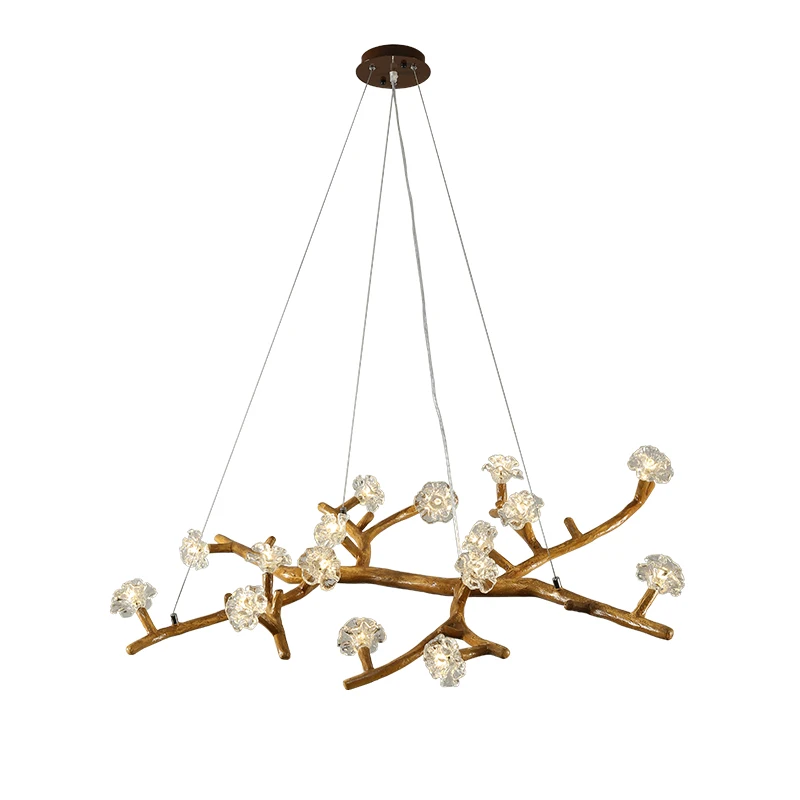 

New Chinese Plum Blossom Branch Chandelier Modern Minimalist Living Room Restaurant Ideas Cool Tea Room Lamp Zen Tree Branch Lam