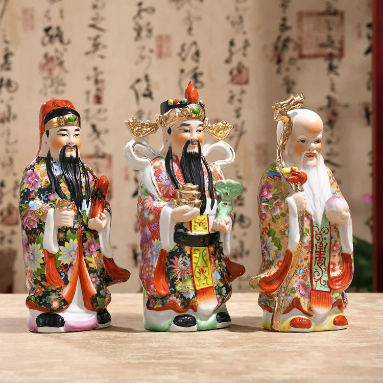 Китайские наклейки трех богов удачи ручной работы керамические украшения Samsung