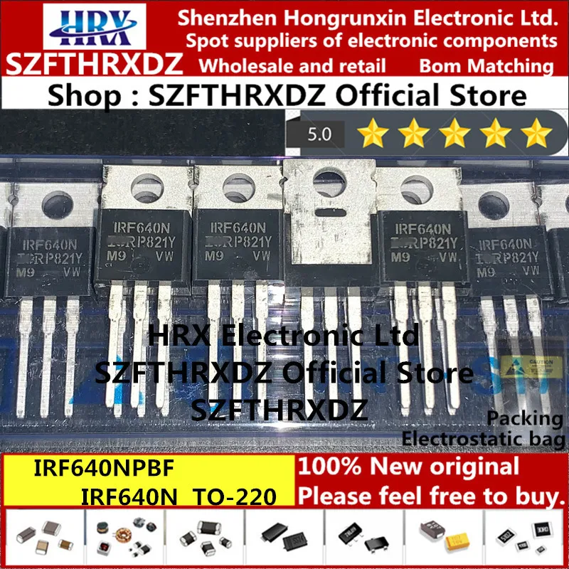 100% Новый оригинальный IRF640NPBF TO220 IRF640N TO 220 MOSFET 200V 18A 150mOhm 50 шт./трубка (10 шт.)|Индукторы|