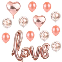 rose gold love letter balloon decoration wedding proposal birthday party decor aluminum foil ballon valentines day supplies