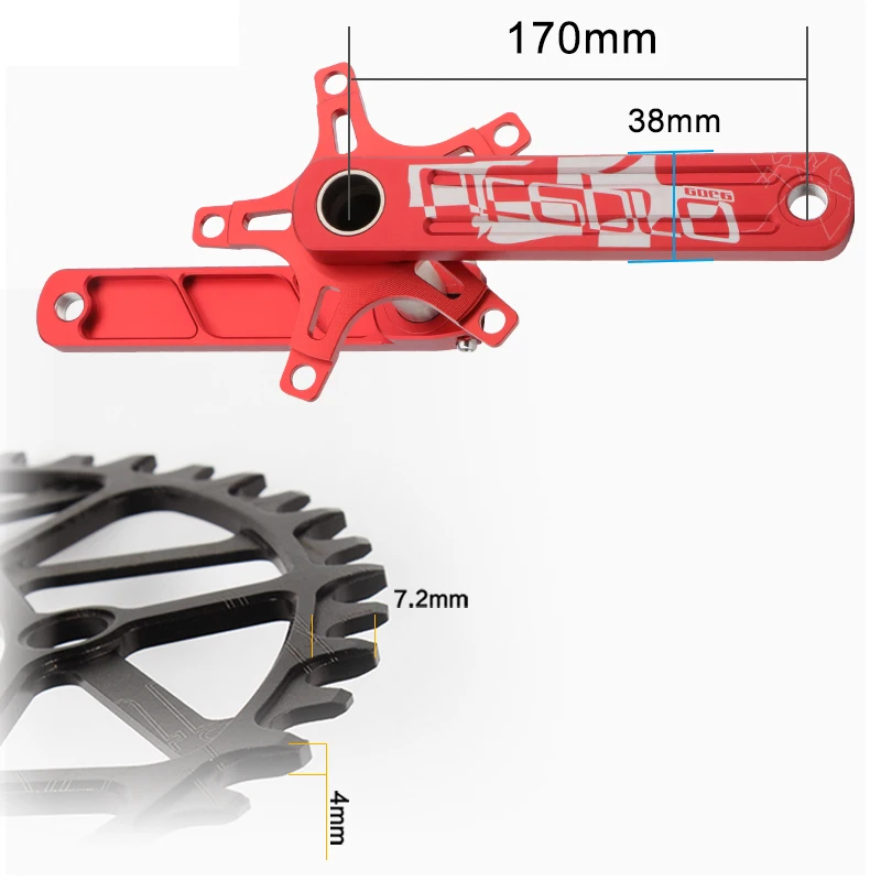 Litepro EDGE Складной велосипедный Кривошип 170 мм BMX 50/52/54/56/58T CNC 412 модифицированный