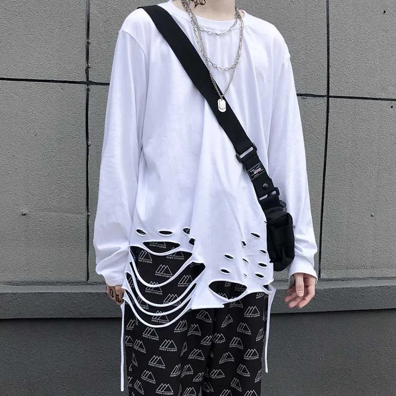 NiceMix Harajuku футболка женская поддельная 2 шт. принт японский Fujiang Ужасы комиксы длинный рукав рубашка Женская Vetement Femme