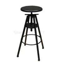 american style bar stool black solid wood seat height adjustable american old bar chair