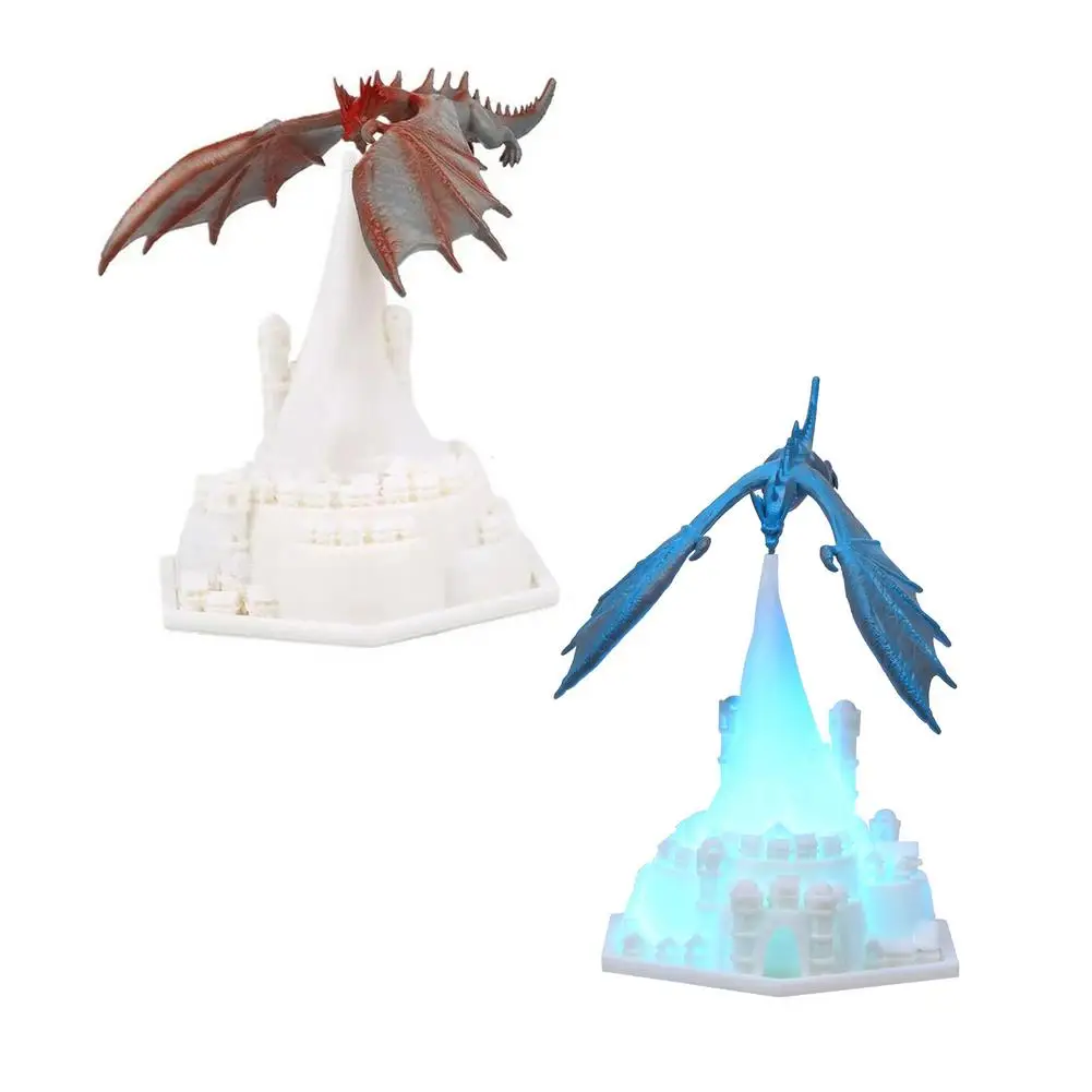 

3D Printed Dragon Lamps 3D Printed Night Light In Dragon Shape Innovative LED Lamp With Castle Base For Bedroom Office Desktop