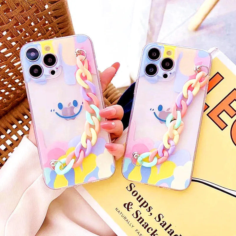 smiley rainbow chain rope square soft silicone phone case for xiaomi mi poco x2 f3 nfc f2 m3 pro 11i 11 ultra 11t 10t lite cover free global shipping
