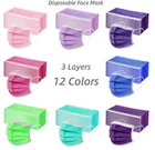 Одноразовая Нетканая 3-слойная маска с фильтром для взрослых, 10-50 шт., фиолетовая, розовая, зеленая маска для лица, дышащая маска для лица для взрослых