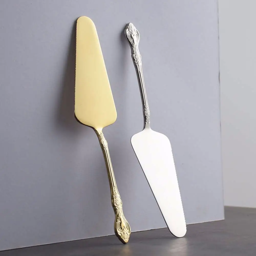 

Embossed Handle Cake Shovel Stainless Steel Creative Dessert Tool Retro Bread Pizza Knife Shovel Baroque Party Cake Decoration
