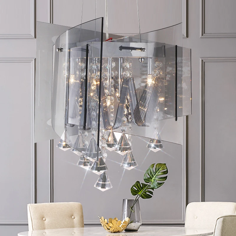 

Small apartment living room lamp postmodern light luxury crystal chandelier restaurant lamp bar lamp glass chandelier