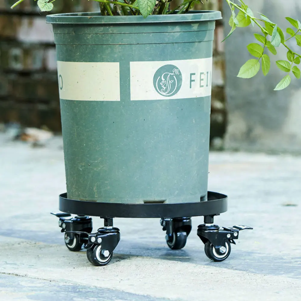 

1PC Universal Wheel Moving Flower Stand Foot Bath Wooden Wheel (Black)