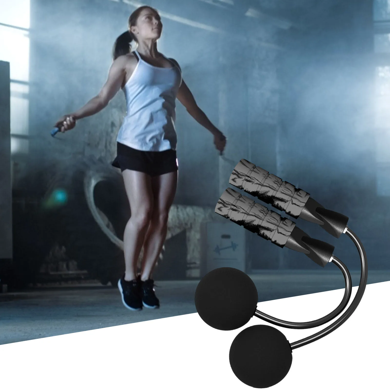 

Jump Rope No Tangles Weighted Ropeless Skipping Rope Double-bearing Skipping Rope Load Sponge Ball Rope Skipping For Fitness
