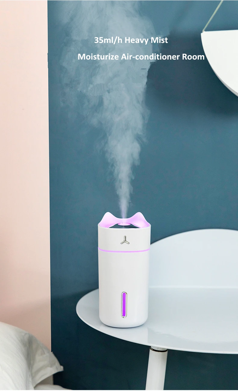 

Portable Travel Ultrasonic Humidifier USB air Aromatherapy Diffuser with 800mAh Built-in Battery Rechargeable Mist Maker Fogger
