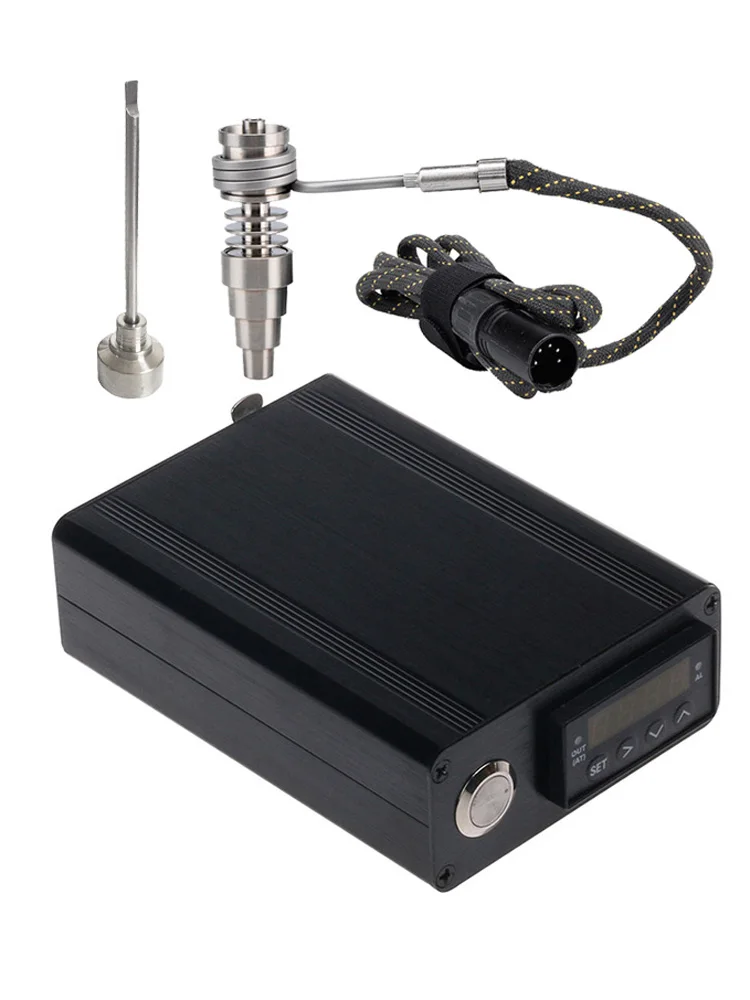 E Nail Electric Dab Nail TC PID Box Rig Dnail Enail комплект с бесцветный Титан Ti Carb cap и 20 мм нагревательная спираль для курения воды
