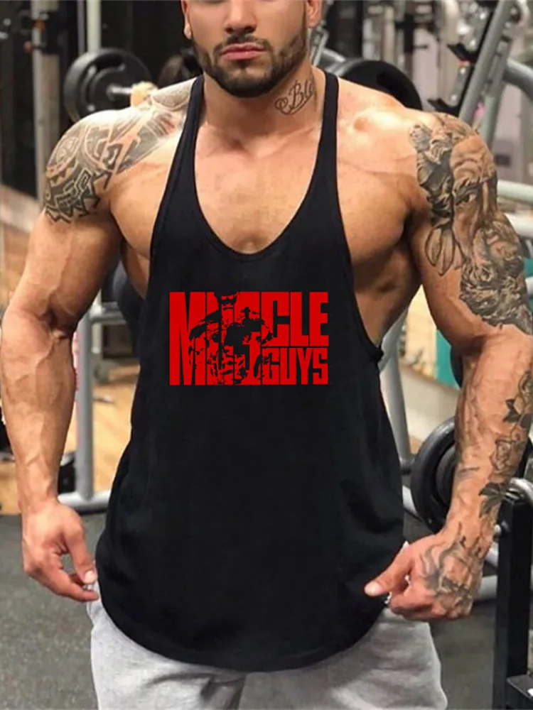 Майка Мужская Спортивная без рукавов модная майка для бодибилдинга и фитнеса