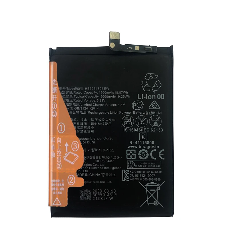 Original nuevo 5000mAh HB526489EEW de la bater&iacute;a del tel&eacute;fono para Huawei Y6p disfrutar 10e 20 5G SE Honor 9A jugar Play9A-2