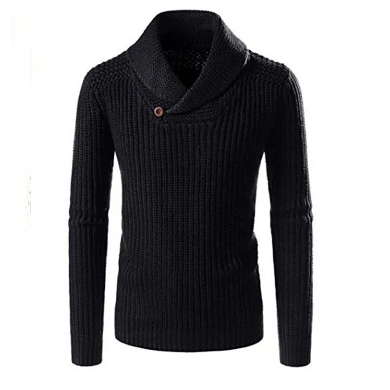 2019 осенний мужской свитер большого размера однотонный пуловер Повседневная