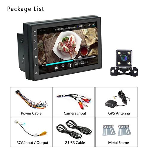 With 4 LED Camera Hikity автомобильный мультимедийный плеер Andriod gps навигация 2DIN HD автомобильное радио Wi-Fi 2 Din " автомобильное аудио-радио стерео зеркало радиосвязь автомобиль - Цвет: With 4 LED Camera