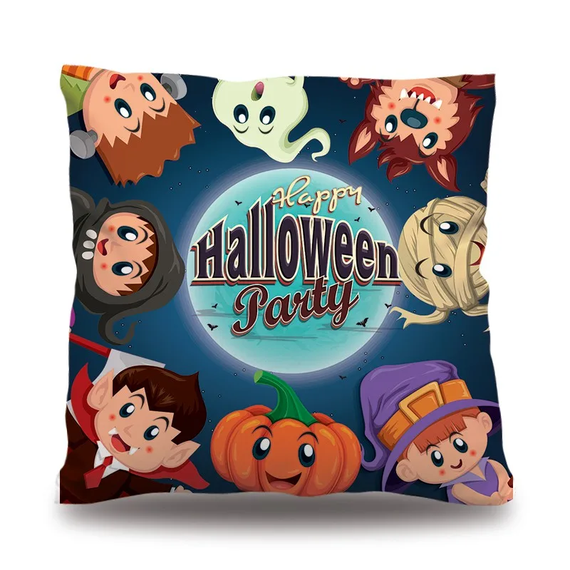 Мультяшный чехол для подушки на Хэллоуин домашнее кресло в кофейне декоративный
