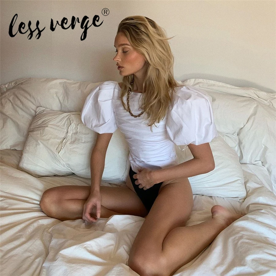 Женская футболка с пышными рукавами Lessverge летняя уличная коротким рукавом