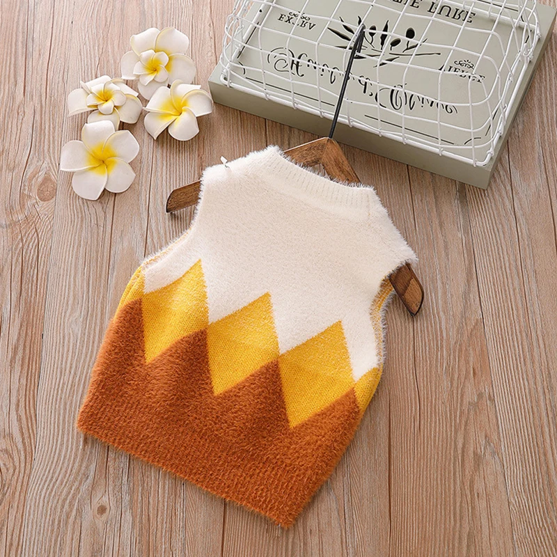 Детский свитер Пуловер для маленьких девочек шерстяной жилет без рукавов