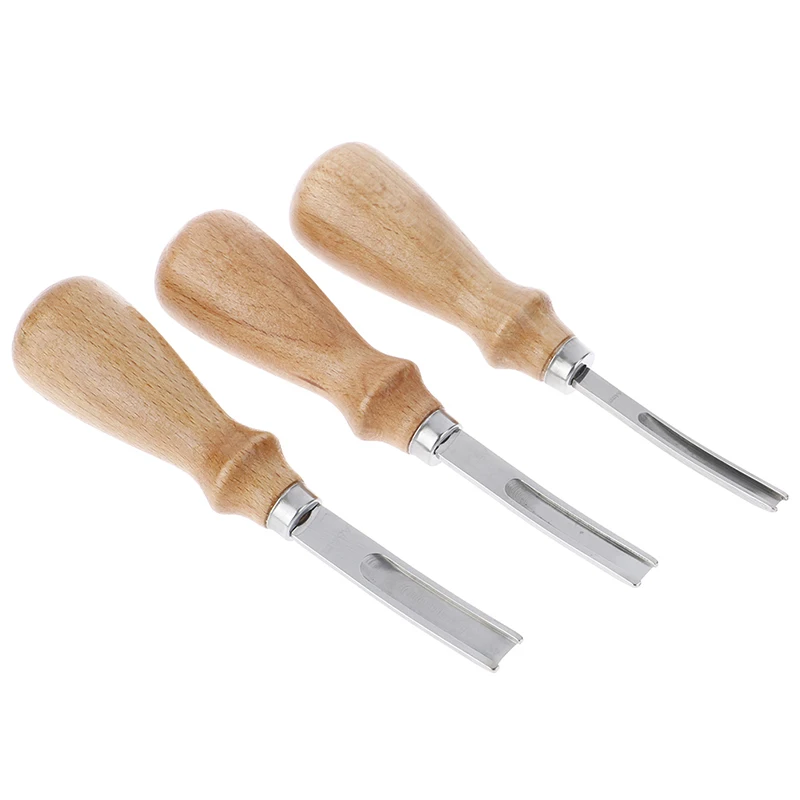 

1PC A4mm A6mm A8mm DIY Practical Leather Craft Edge Beveler Skiving Beveling Knife Cutting Hand Craft Tool with Wood Handle