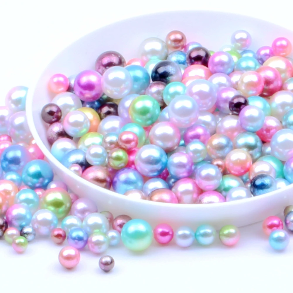 

3mm 10000pcs RainBow Color No Hole Round Pearls Imitation Pearls Craft Wedding Dresses DIY Jewelry Nail Art Decorations