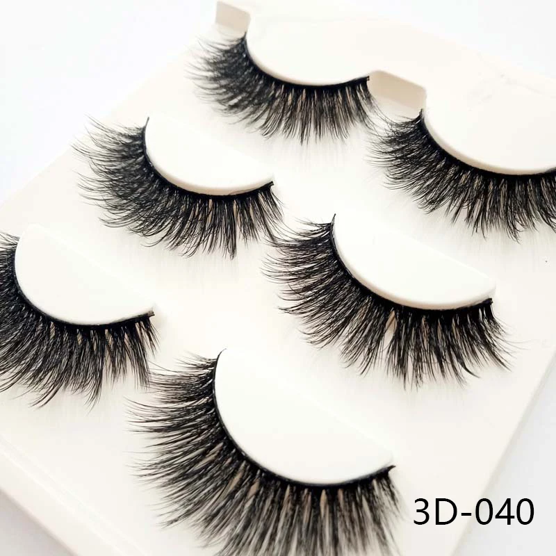3 пары многоразовых 3D толстых перекрестных длинных накладных ресниц Объемные