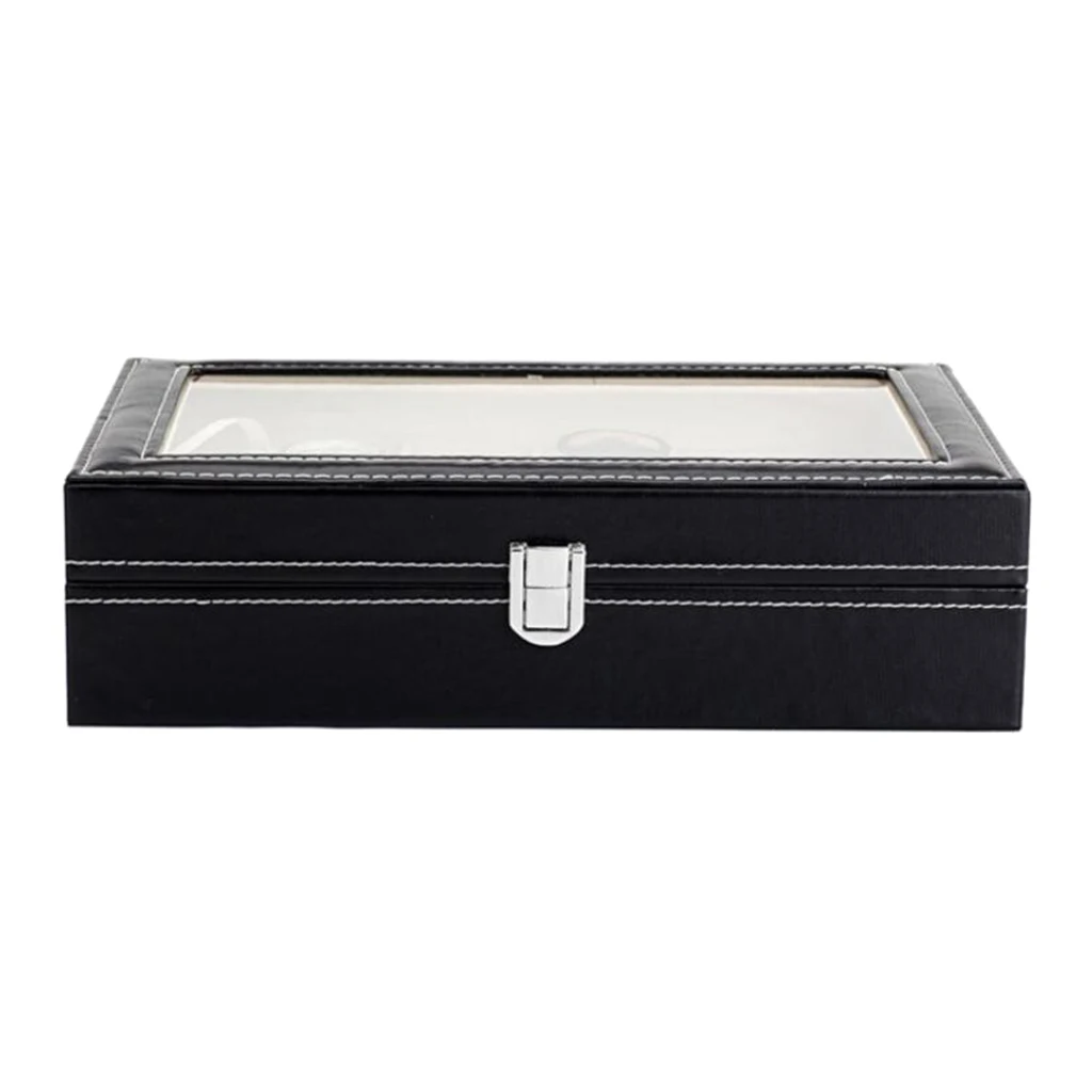 Portable Leather 10 Slot Watch Storage Box Organizer Glass Top Jewelry Display Case Gift Boxes | Наручные часы