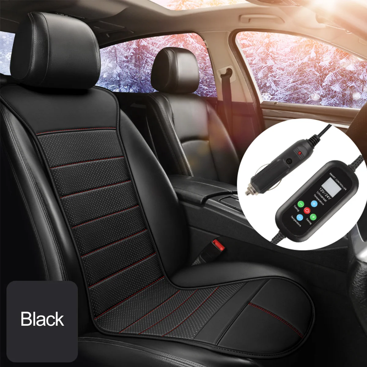 Кожаная Автомобильная подушка с подогревом на два сиденья 12 В зимний бытовой