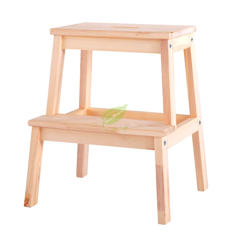 Ступенчатый стул из цельного дерева двухступенчатая складная лестница для дома