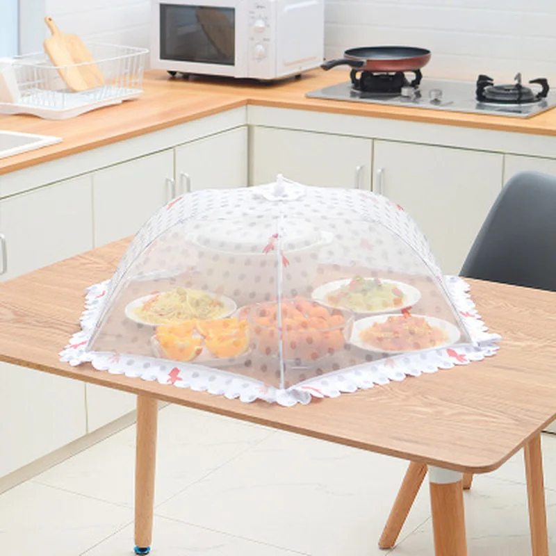 60CM Round Household Food Umbrella Cover Picnic Barbecue Party Anti Mosquito Fly Resistant Net Tent for Kitchen Dinner Table | Дом и сад