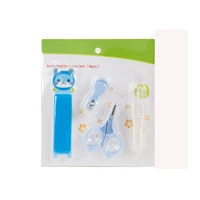 4 pieces set of baby care products baby safety non slip nail clippers scissors cute nail file baby cleaning clip ear nose care