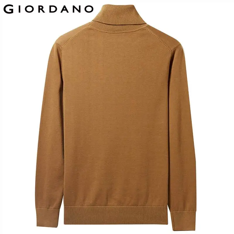 Giordano мужской джемпер с круглым высоким воротом,из натурального хлопка